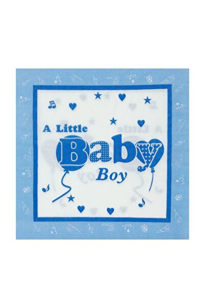 Süsle Baby Party Baby Shower Peçete, Mavi - 33 X 33 Cm - 20 Adet