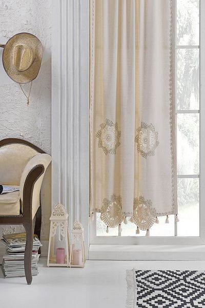 Buldan Concept Buldan Linen Curtain Hand Laced