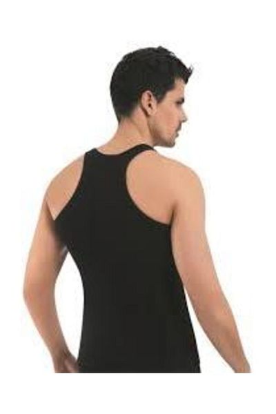 Tutku Men's Black Athlete Rambo Undershirt 6 Pack 100% Cotton