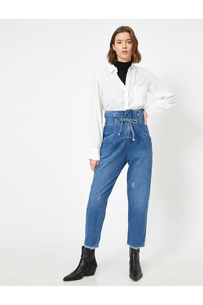 Koton Γυναικείο Παντελόνι Blue Mom Jean 0YAF40679GD