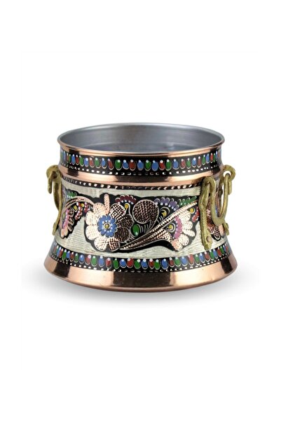 Sonay Bakırcılık Gül Çiçek Süslük Büyük Bakır Bakraç