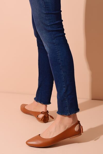 Shoes Time Taba Deri Kadın Babet 20Y 400