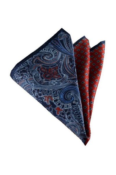 Brianze Red Checked Shawl Pattern Handkerchief M-66