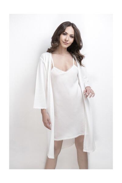 Gül Güler طقم ثوب نوم وثوب نوم من الدانتيل الياسمين