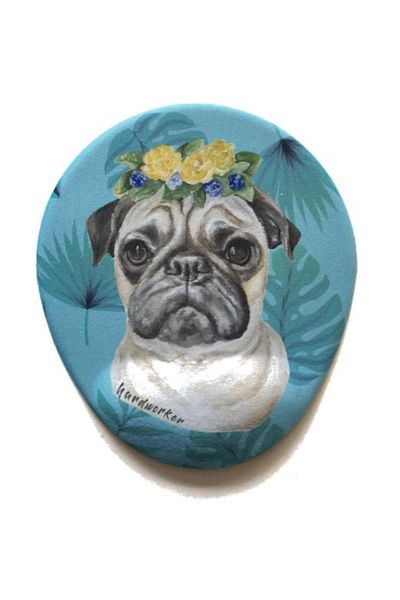 Officeküp Hug The Pug لوحة ماوس مع مسند للمعصم
