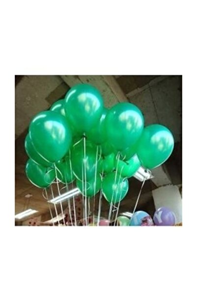 TATLI GÜNLER 20 Adet Metalik Sedefli Koyu Yeşil Balon Doğum Günü Helyumla Uçan