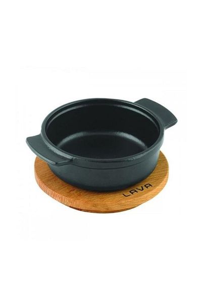 Lava 11cm Capacity Hot Pot Container and Wooden Base - Lv Eco Gv 11 K4