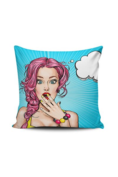 Alkan Homes غطاء وسادة مطبوع رقميًا للفتيات من Pop Art