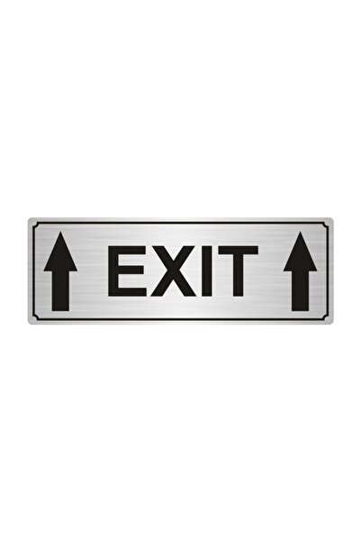 Özarslan Dizayn Exit Direction Sign 7 cm X 20 cm Silver Color Metal