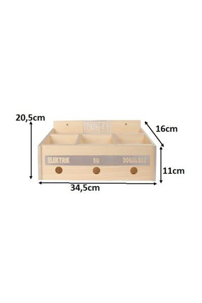 SELENA Ahşap Ortak Fatura Ve Posta Kutusu Akça