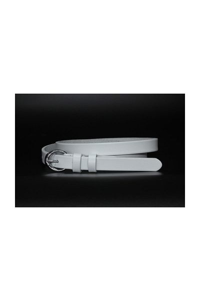 Livize 2cm Genuine Leather White Women's Belt