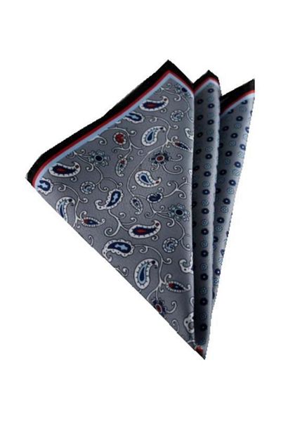 Brianze Gray Floral Handkerchief M-72