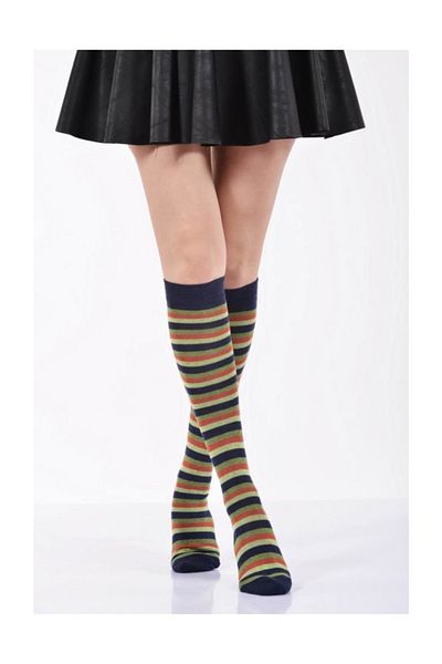 Lateks Çorap Дамски чорапи до коляното Idilfashion с кръгла форма - тъмносини - B-art013 (единични)