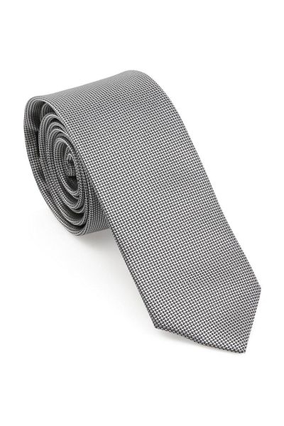 Brianze Men's Gray Oxford Model Handkerchief Tie