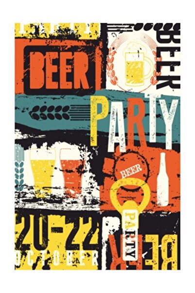 Hayat Poster Ρετρό Ξύλινη Αφίσα Beer Party
