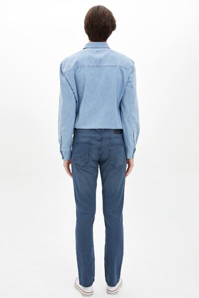 DeFacto Pantaloni de jeans pentru bărbați Indigo Blue Pedro Slim Fit M7315AZ.20SP.IN186