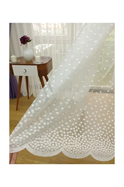 Esse Home Polka Dot Lace Tulle Curtain Sparse Pleat, 1/2 100X250 cm