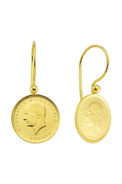 BİLEZİKHANE Ata Çeyrekli Küpe 4,65 Gram 22 Ayar Altın