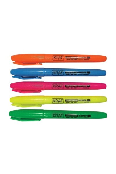 KRAF قلم هايلايتر نوع 340 مجموعة من 5