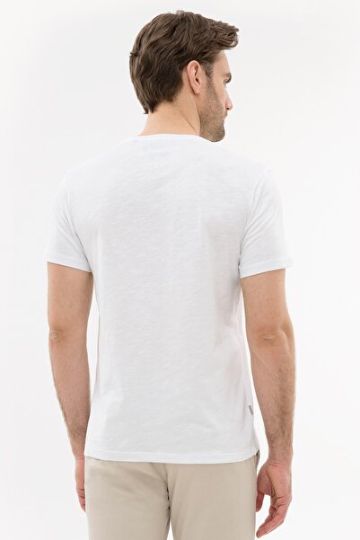 Pierre Cardin Λευκό T-shirt Slim Fit Crew Neck