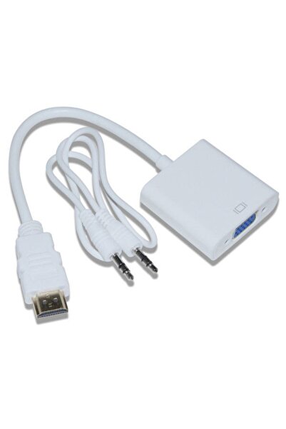 cosmicplus Hdmi To Vga Dönüştürücü Kablo Çevirici Görüntü Adaptör Ses Destekl...