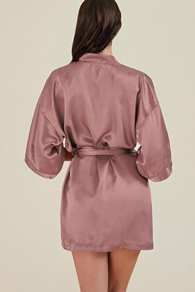 Kom Kimono Collar Long Sleeve Mini Women's Dressing Gown Sofia Dressing Gown