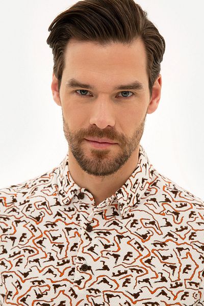 Pierre Cardin Ecru Slim Fit Polo Neck T-Shirt
