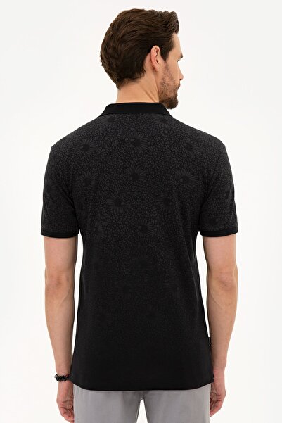 Pierre Cardin Μαύρο Slim Fit Polo T-shirt με λαιμόκοψη