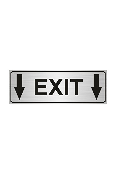 Özarslan Dizayn Exit Direction Sign 10Cmx20Cm Silver Color Metal