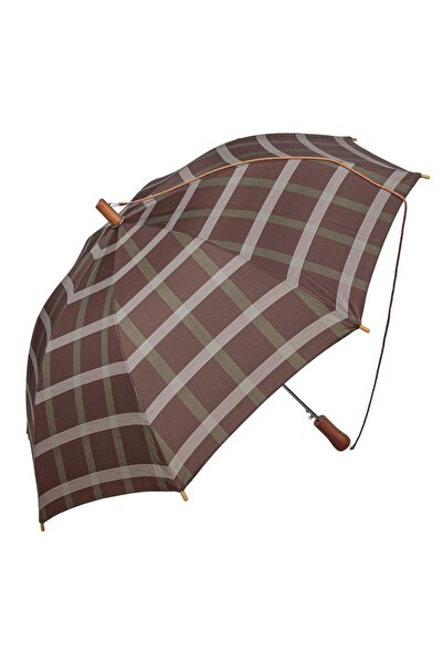 Genel Markalar Snotline Kadın Uzun Baston Şemsiye Ekose Kahve 14l