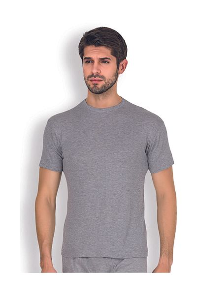 ali altun iç giyim Men's Gray Bagel Collar Combed Cotton 1018