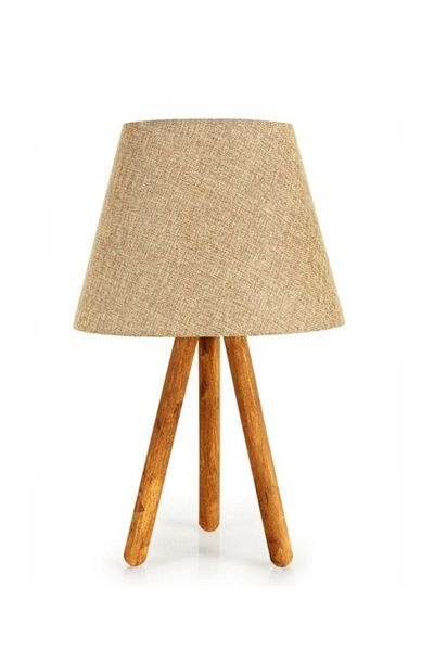 EvLight Three Leg Wooden Lampshade Sand Beige Home-6998