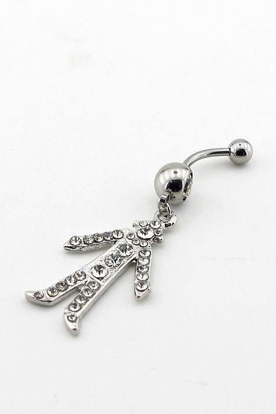 Solfera Shiny Rhinestone Men's Belly Piercing P218