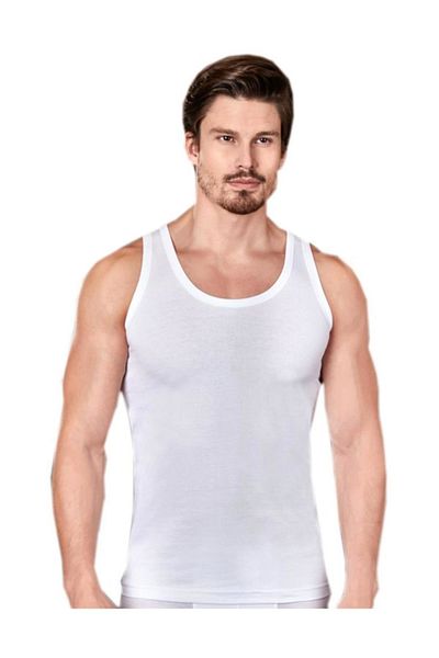 Berrak Men's White Modal Summer Thin Undershirt 1035