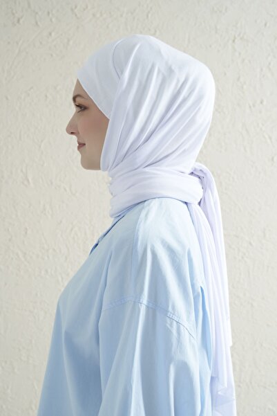 Gülsoy شال نسائي من القطن الممشط باللون الأبيض - 02