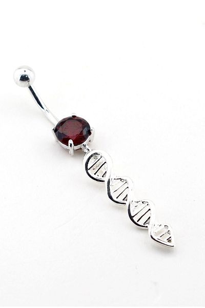 Solfera Shiny Burgundy Stone Dangle Twist Belly Piercing P417