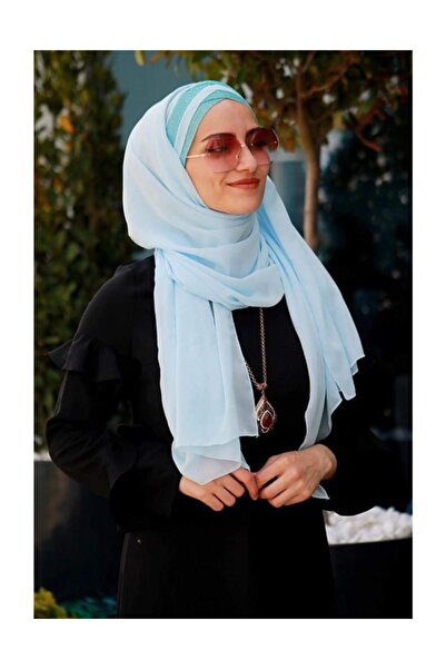 Sahra Şal Dünyası Titi Üc Bandlı Hazır Sal Bebe Mavisi