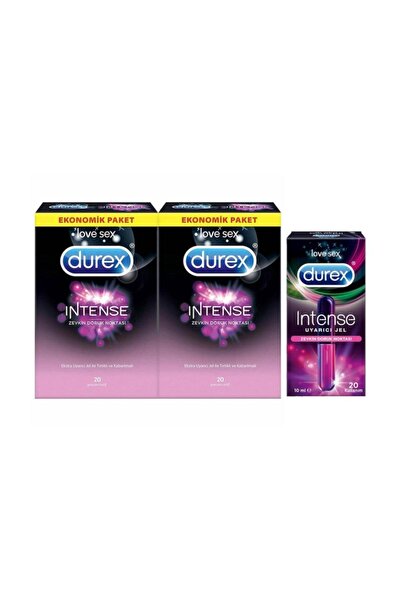 Durex Intense Prezervatif 2x20 + Uyarıcı Jel 10ml