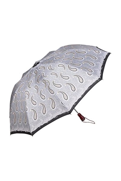 APRİL Snotline Kadın 10 Telli Şemsiye Çiçek Desen Gri 32l