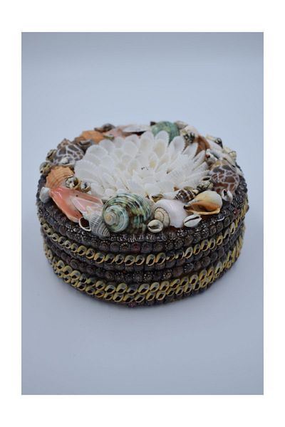 Hedicaret Seashell Box, 15 cm, Round, Jewelry, Makeup Box, Gift