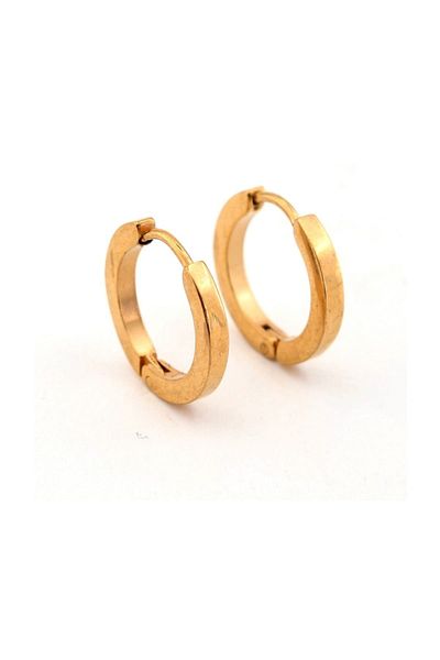 Solfera Thin Ring 2mm Yellow Color Stainless Steel Men's Earrings E714