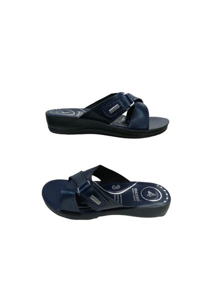 GEZER Ge082-10 Γυναικείες Παντόφλες Περπάτημα Ορθοπεδικές Σταυρωτές Ζώνες Navy Blue