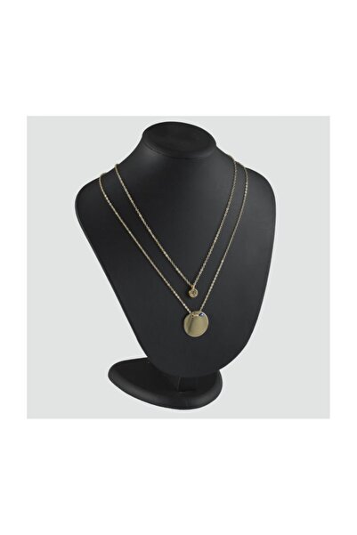 cleovibe Double Necklace with Empty Plate Figure