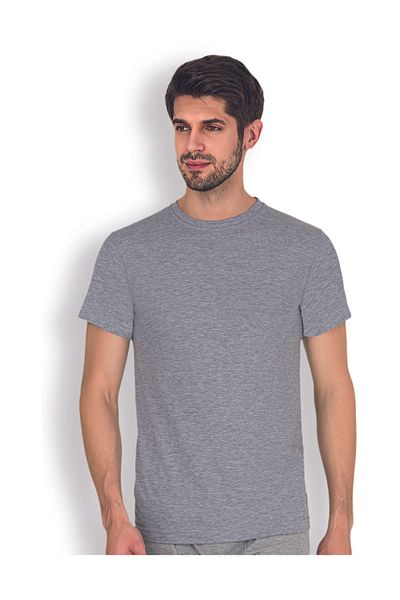 PRENS Combed Cotton Gray Men's Crew Neck 1008