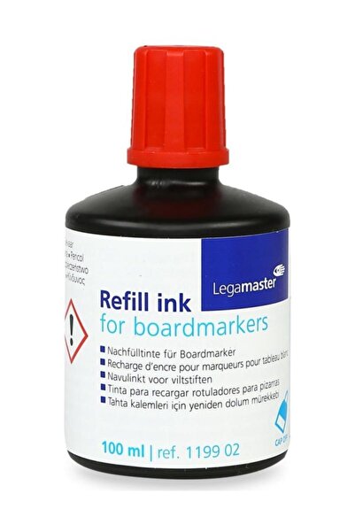 Legamaster Yazı Tahtası Kalemi Yedek Mürekkebi 100ml Kırmızı 5 Adet