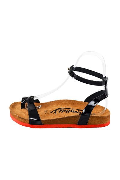 Moosefield Genuine Leather Black Women's Sandals