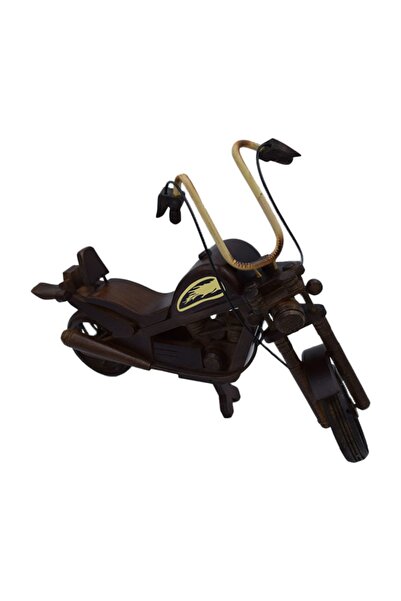 Hedicaret Ahşap Motor Büyük Boy Dekoratif Harley Model Maket Hediye