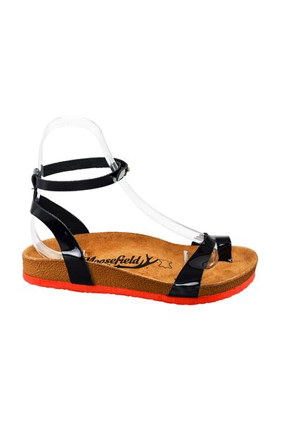 Moosefield Genuine Leather Black Women's Sandals