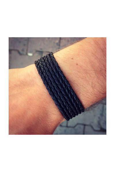 Katre Dizayn Gemici Antique Anchor Rudder Knitted Men's Bracelet