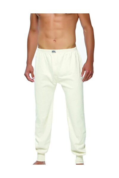 GÜMÜŞ Partea de jos a lenjeriei interlock pentru bărbați Ecru bumbac 100%